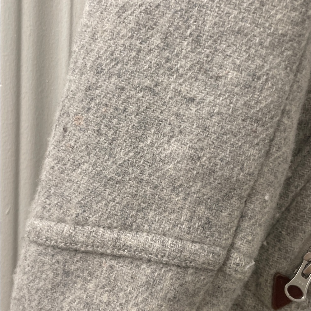 SALE! J. Crew Light Gray Italian Wool Hooded Coat Size 0 - Picture 5 of 8